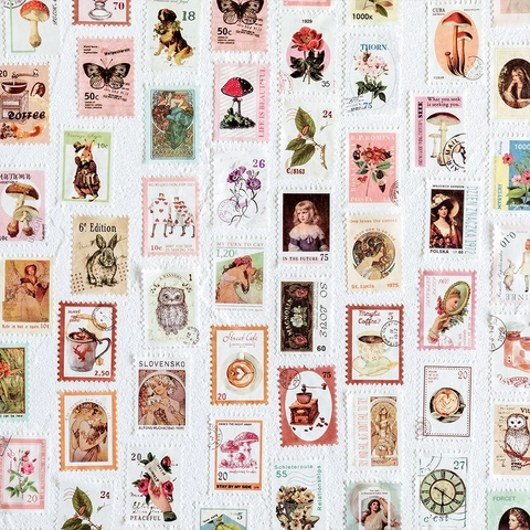Vintage Washi-Tape In Postzegelstijl Retro Decoratieve Stickers Voor Scrapbooking Dagboek En DIY Knutselen
