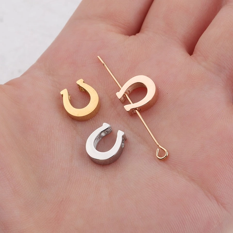 Horseshoe Beads 304 Stainless Steel Mirror Polished Small Hole Charms For DIY Jewelry Making Necklaces Bracelets