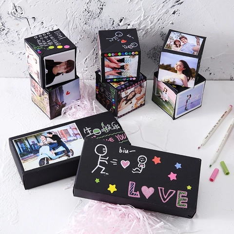 Surprise Bouncing Explosion Gift Box Cardboard DIY Photo Album Pull Out Design Birthday Valentine Day Anniversary Gift