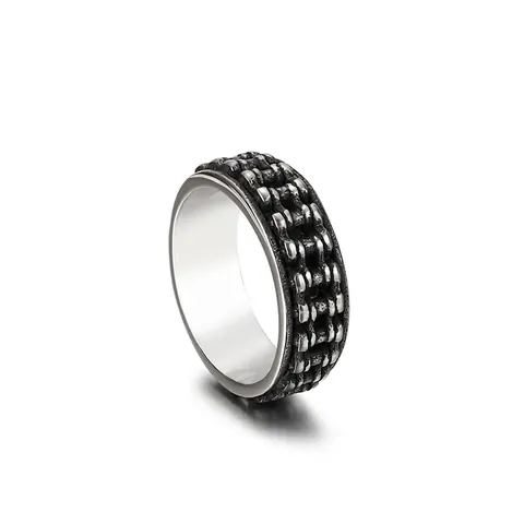 Anillo Giratorio De Cadena Mecánica Para Hombre Acero Inoxidable 316L Estilo Biker Punk Retro Joyería Para Él