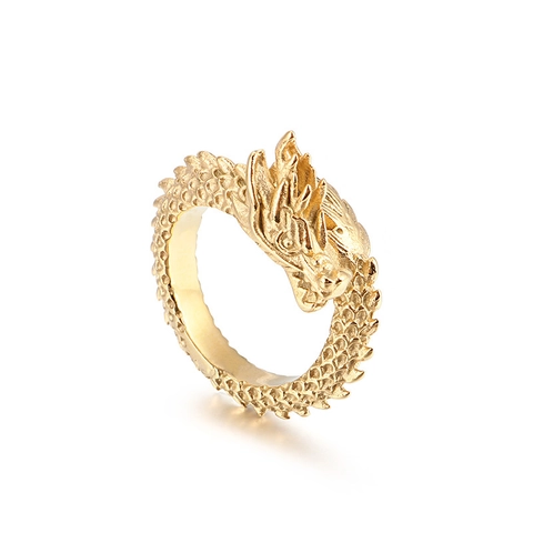 Anillo Dragón Retro Acero Inoxidable Punk Gótico Estilo Animal Vintage Joyería Hombre Anillo Motero