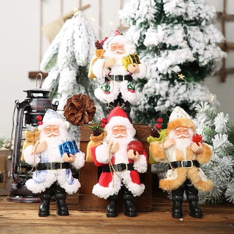 Decorazioni Appese Babbo Natale Resina Plastica Stoffa Statuette Piedi Albero Di Natale Decorazione Casa Scrivania