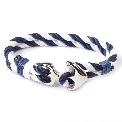 Nautische Anker Armband Roestvrij Staal Meerlaags Gevlochten Nylon Touw Viking Stijl Sieraden Voor Heren Dames Casual