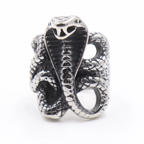 Anello Serpente Cobra Acciaio Inossidabile 316 Gotico Punk Retrò Gioielli Animali Stile Vintage Hydra Per Uomini Donne