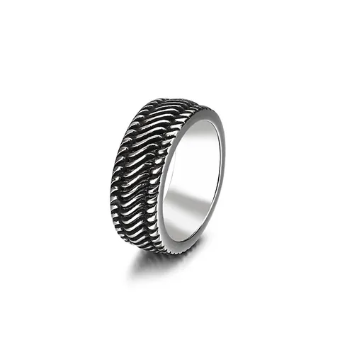 Anillo De Neumático De Coche Acero Inoxidable 316L Retro Industrial Biker Para Hombre Joyería Estilo Punk