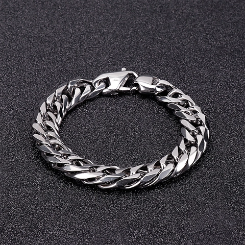 Men Cuban Chain Necklace 316L Stainless Steel Polished Curb Link Streetwear Hip Hop Jewelry