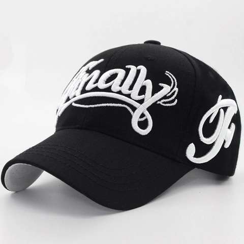 Gorra De Béisbol Bordado 3D Letra Finally Algodón Ajustable Protección Solar Casual Deporte Unisex Sombrero
