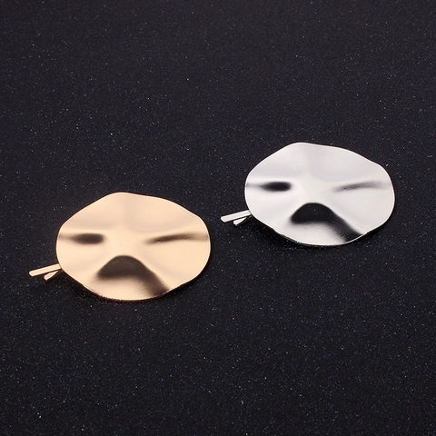 Geometrische Ronde Onregelmatige Golvende Metalen Haarclips Minimalistische Pony Zijspeld Haaraccessoires Mode Voor Dames