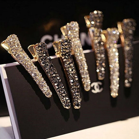 Molletta Per Capelli Con Strass Elegante Lega Finta Perla Artificial Fermaglio A Becco D'Anatra Accessori Per Capelli Scintillanti Donna