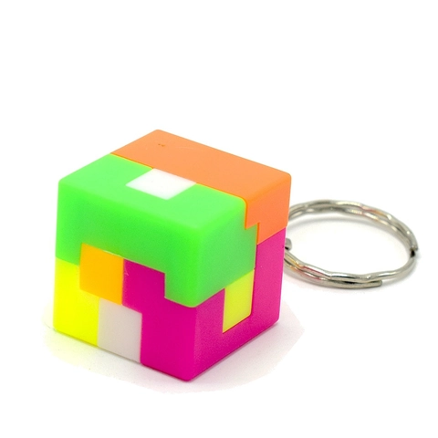 Bunter Puzzle Ball Würfel Schlüsselanhänger Intelligenz Gehirntraining Kunststoff Metall Montage Pädagogisches Spielzeug