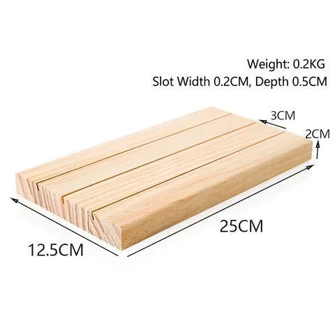 Solid Wood Jewelry Display Stand Earring Card Holder Natural Wood Slot Board For Countertop Retail Showcase Organizers
