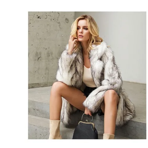 Cappotto In Pelliccia Sintetica Da Donna Giacca Invernale Media Lunghezza Collo A Bavero Caldo Spesso Streetwear Elegante