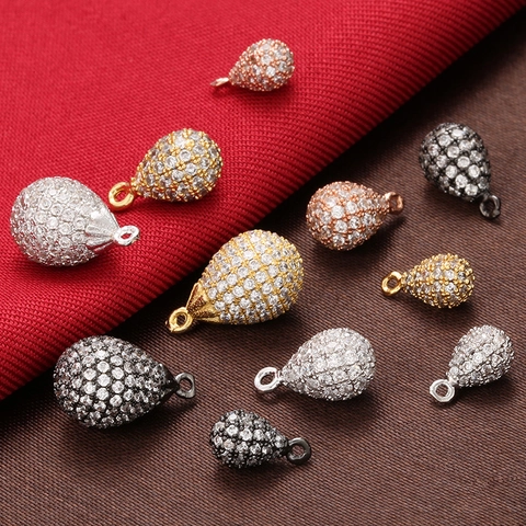 Colgantes Gota Agua Circonita Cúbica Micro Pavé Latón Accesorios Fabricación Joyas DIY