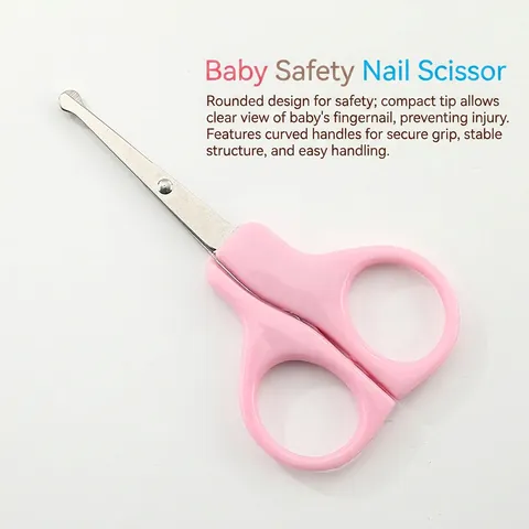 Baby Nail Care Grooming Kit Stainless Steel Safety Round Head Scissors Tweezers File With Capsule Box For Newborns