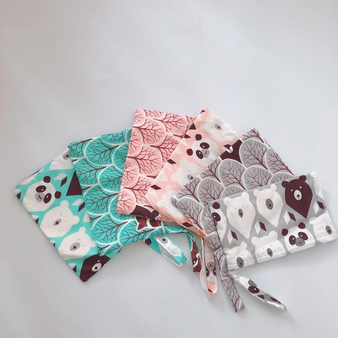 Lindo Bolso Pequeño Para Teléfono Móvil De Lona De Algodón Con Estampado De Animales De Dibujos Animados Con Correa De Muñeca Cremallera