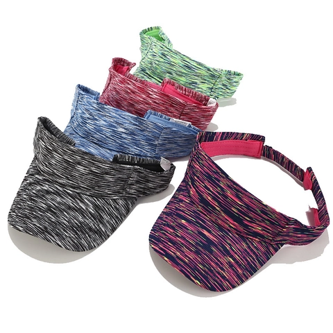 Visera De Sol De Punto Space Dye Para Mujer Gorra De Béisbol Sin Techo Ajustable Para Correr Tenis Golf