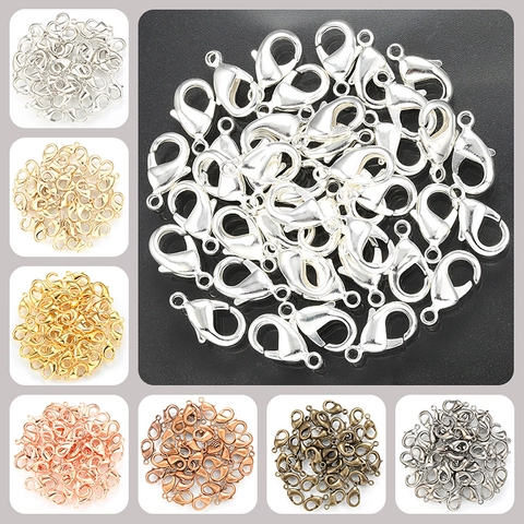 Karabinerverschlüsse Messing Vergoldet Verbinder Für Handgefertigten DIY Schmuck Halskette Armband Handwerk Mehrere Farben