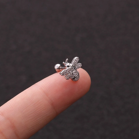 Orecchini A Lobo Insetti Animali Asta Acciaio Inossidabile Rame Zirconia Piercing Unisex Punk Moda Accessori