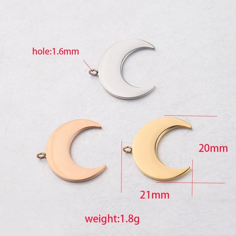 Colgante De Cuerno De Luna Creciente De Acero Inoxidable 304 Pulido Espejo Para Hacer Joyas DIY Estilo Minimalista