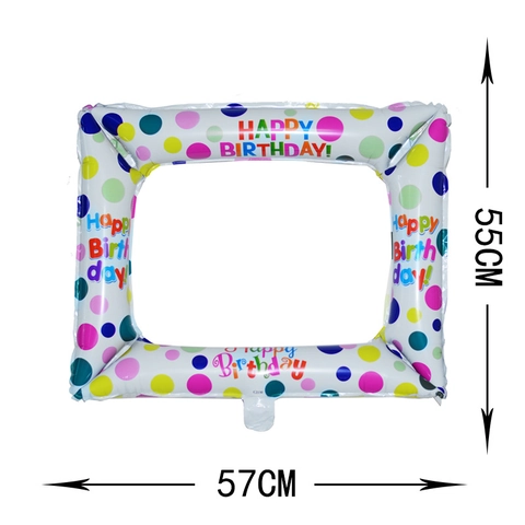 Inflatable Photo Frame Balloons Aluminum Foil Birthday Graduation New Year Party Decorations Photo Booth Props Festive Accessory