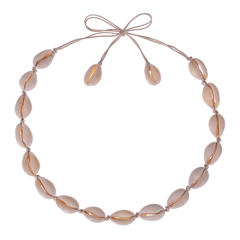 Handgefertigte Halskette Mit Natürlichen Muscheln Für Damen Bohemian Strandstil Verstellbares Gewebtes Seil Ethno Schmuck