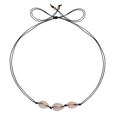 Natural Shell Choker Halskette Handgefertigte Echtlederschnur Verstellbarer Böhmischer Strand Sommerschmuck Für Frauen