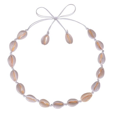 Boheemse Natuurlijke Schelp Ketting Handgeweven Touw Kauri Schelp Choker Voor Zomer Strand Vakantie Sieraden Vrouwen