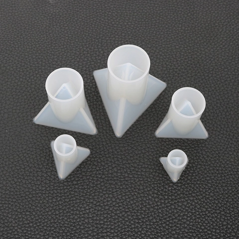 Silicone Mold DIY Resin Casting Pyramid Triangle Cone Shape Mirror Surface Jewelry Making Handmade Craft Tool Translucent