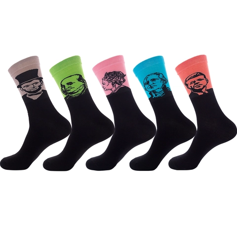 Neuheit Crew Socken Baumwollmischung Berühmtes Charakterporträt Künstlerisch Modisch Atmungsaktiv Freizeit Unisex