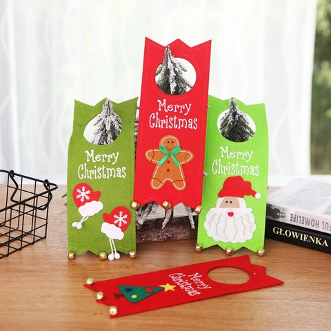 Decorazioni Da Appendere Maniglia Porta Natale Feltro Buon Natale Babbo Natale Albero Omino Pan Di Zenzero Campanellini Arredo
