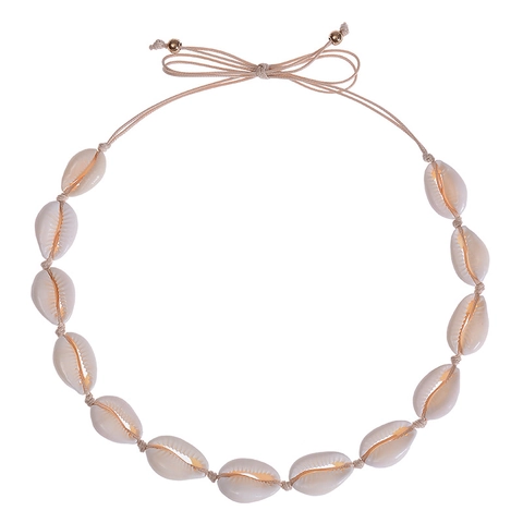 Natural Cowrie Muschel Choker Halskette Handgefertigt Geflochten Verstellbar Boho Strand Sommer Schmuck Für Damen