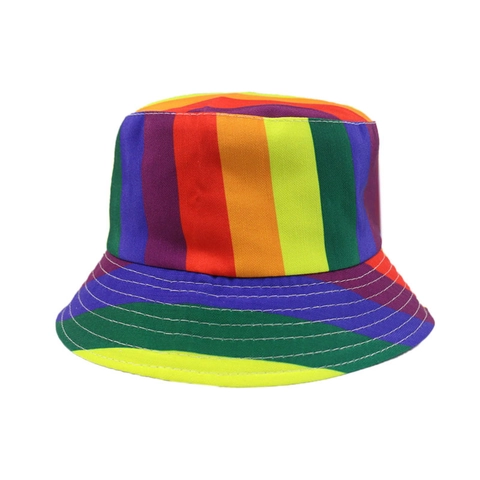 Cappello Alla Pescatora Reversibile A Righe Arcobaleno In Cotone Protezione Solare Cappello Casual Donna Uomo