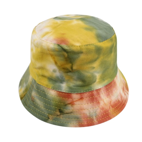 Tie Dye Bucket Hat Reversible Polyester Sun Protection Summer Fashion Streetwear For Unisex