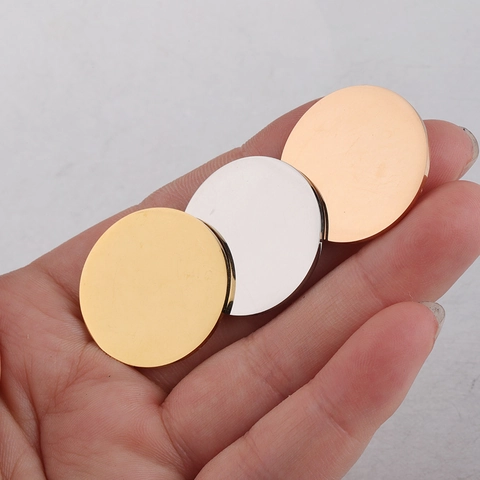 Dijes De Disco Redondo De Acero Inoxidable Pulido Espejo Accesorios Para Hacer Joyas DIY Colgantes De Círculo En Blanco Para Grabar