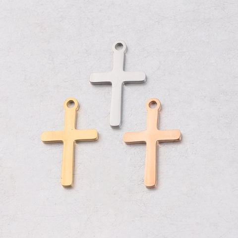 Pendente A Croce In Acciaio Inossidabile Lucidato A Specchio Per Accessori Per Creazione Di Gioielli Fai Da Te
