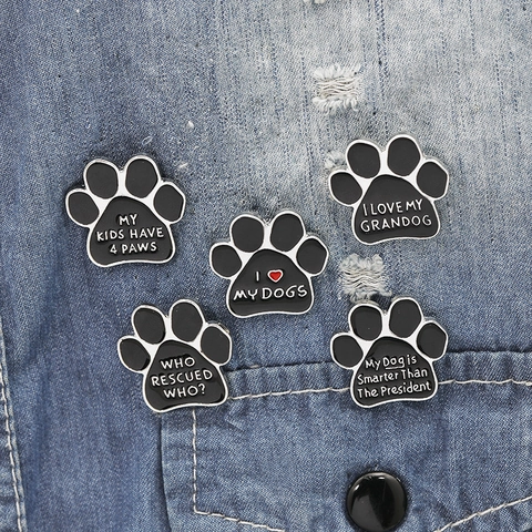 Pet Hundepfote Emaille Brosche Pin Legierung Tropfendes Öl Cartoon Tier Abzeichen Revers Pin Für Haustierliebhaber