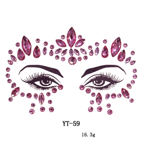 Festival Party Face Gems Rhinestone Stickers Crystal Body Art Temporary Tattoo Makeup Face Jewel Sticker For Women