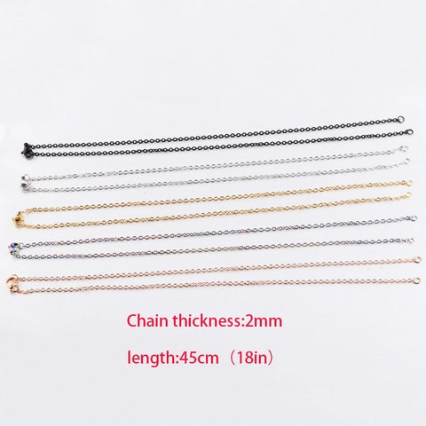 Edelstahl Gliederkette Halskette Mit Karabinerverschluss Für DIY Schmuckherstellung Polierte Basis O-Kette Für Damen Herren