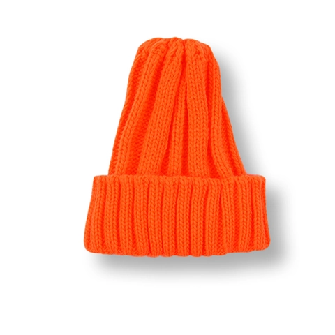 Kids Knit Beanie Hat Soft Warm Fluorescent Solid Color Ribbed Cuffed Winter Autumn Skull Cap For Boys Girls