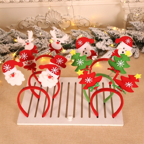 Christmas Party Headbands For Kids Adults Santa Snowman Reindeer Bear Christmas Tree Spring Headband Holiday Decor Gifts