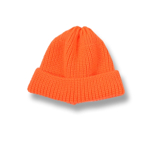 Kids Knitted Beanie Hat Soft Woolen Neon Fluorescent Color Skull Cap Cuffed Winter Warm For Boys Girls