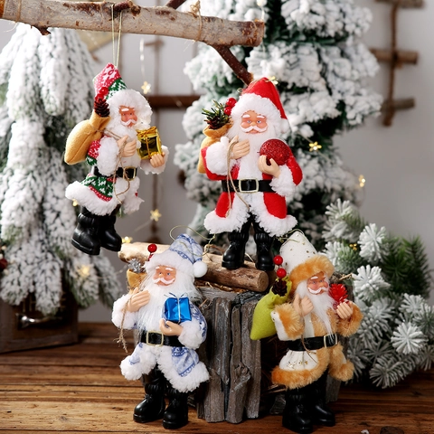 Decorazioni Appese Babbo Natale Resina Plastica Stoffa Statuette Piedi Albero Di Natale Decorazione Casa Scrivania