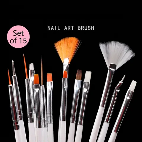 Professional Nail Art Brushes Drawing Painting Liner Fan Dotting Manicure Tools Plastic Handle Nylon Bristles