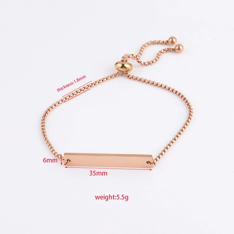 Poliertes Bar Armband Edelstahl Verstellbare Box Kette Minimalistischer Geometrischer Schmuck Für Damen