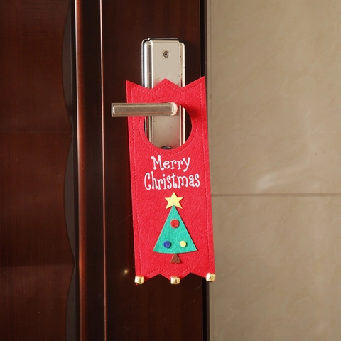 Decorazioni Da Appendere Maniglia Porta Natale Feltro Buon Natale Babbo Natale Albero Omino Pan Di Zenzero Campanellini Arredo