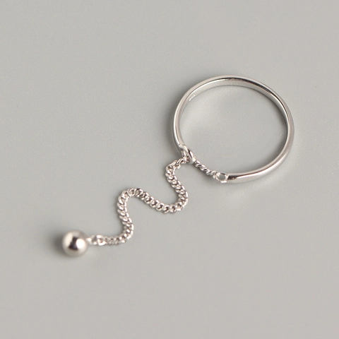 925 Sterling Silber Quaste Kette Ring Mit Runder Perle Anhänger Minimalistischer Koreanischer Ins Stil Schmuck