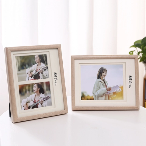 Nordic Ash Wood Picture Frame With High Transparency Glass Multiple Slots For Desktop Display Home Decor