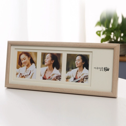 Nordic Ash Wood Picture Frame With High Transparency Glass Multiple Slots For Desktop Display Home Decor