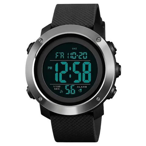 Orologio Sportivo Digitale Da Uomo Impermeabile Outdoor Tattico Stile Militare Cassa ABS Cinturino PU Retroilluminazione Allarme