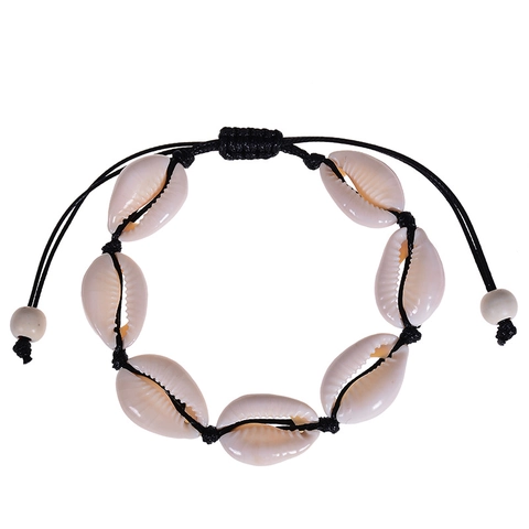 Natural Shell Woven Bracelet Adjustable Bohemian Beach Handmade Jewelry Anklet Summer Vacation Style For Women Girls